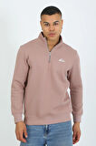 5259-2 Premium Kalite Üç Iplik Yarım Fermuarlı Relax Fit Sweatshırt