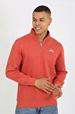 5259-2 Premium Kalite Üç Iplik Yarım Fermuarlı Relax Fit Sweatshırt