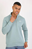 5259-2 Premium Kalite Üç Iplik Yarım Fermuarlı Relax Fit Sweatshırt