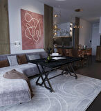 Reyyan Orta Sehpa Siyah Metal Ayak Tekerlekli 60 X100