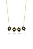 925 Ayar Gümüş Gold Diamond Kolye