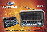 Everton Rt-672 Bluetooth Fm-Usb-Tf-Aux Şarjlı Solar Nostaljik Radyo