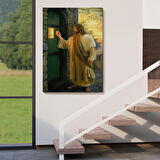 İsa Mesih Kapıyı Çalıyor, Hristiyan Duvar Sanatı, Kilise Hediyesi Kanvas Tablo-5271