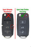 Skoda Octavia Fabia Rapid Superb Uyumlu UDS Anahtar Kabı Kumanda Kabı Oto Anahtarlık Pimli Logolu