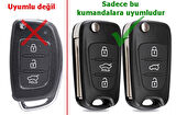 Hyundai Accent i20 i30 ix35 Uyumlu Anahtar Kabı Kumanda Kabı Oto Anahtarlık Vidalı Logolu