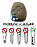 Renault Clio 3 2006-2012 Uyumlu Anahtar Kabı Kumanda Kabı Oto Anahtarlık Pil Yataklı Vidalı 2 Tuşlu