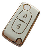 Peugeot Partner 207 307 308 407 Uyumlu Kumanda Anahtar Kılıfı Oto Anahtarlık Beyaz Gold