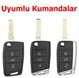 Polo 6 Golf 7 Octavia Leon Uyumlu MQB Nano Kumanda Anahtar Kılıfı Oto Anahtarlık Beyaz Gold