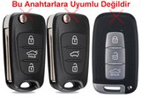 Kia Rio Ceed Cerato Sportage Bongo Uyumlu Kumanda Anahtar Kılıfi Oto Anahtarlık SİYAH GOLD