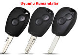 Renault Clio 3 Dacia Logan Duster Sandero Uyumlu Kumanda Anahtar Kılıfı Oto Anahtarlık Gri Gold