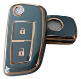 Nissan Qashqai Micra Uyumlu Anahtar Kumanda Kabı Kılıfı Oto Anahtarlık Gri Gold