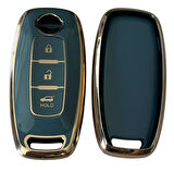 Nissan Yeni Kasa Uyumlu Qashqai  X-Trail Juke Smart Kumanda Anahtar Kılıfı Oto Anahtarlık TURKUAZ