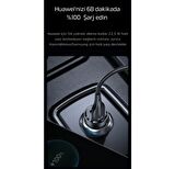LivX Transparent 45W PD/QC Mini Araç şarj Cihazı ve 1 Metre iPhone Hızlı Şarj Kablosu
