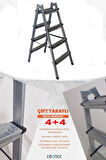 Çift Taraflı Dayanıklı 4+4 Metal Basamaklı Merdiven