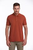Kiremit Regular Fit %100 Pamuk Polo Yaka Tişört | S