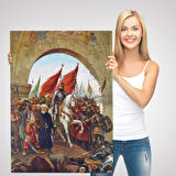 Fausto Zonaro Fatih Sultan Mehmet İstanbul'a Girerken Kanvas Tablo-5298