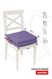 Xpermate Fermuarlı 2'li Sandalye Minderi Su İtici Kumaş 40x40Cm Sünger Sandalye Minderi Bağcıklı Mor