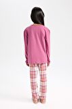 DeFacto Kız Çocuk Pijama Takımı Baskılı Uzun Kollu Üst Beli Lastikli Uzun Alt D7740A824WNBR264