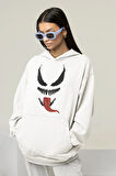 Tasarım Venom Karakter Baskılı Unisex Oversize Hoodie