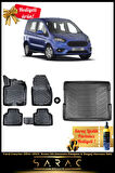 Ford Courier 2014-2023 Arası Araca Özel 3d Havuzlu Paspas & Bagaj Havuzu Seti (HEDİYELİ!)
