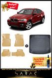 BMW X6 2008-2014 Araca Özel 3D Havuzlu BEJ Paspas & Bagaj Havuzu Seti+(HEDİYELİ!)