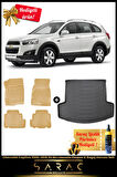 Chevrolet Captiva 2006-2018 Araca Özel 3D BEJ Havuzlu Paspas & Bagaj Havuzu Seti+(HEDİYELİ!)