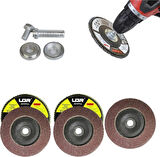  Metal Ahşap Flap Disk ZIMPARA115MM Set Matkap Aparatı 6 Parça