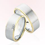 Beyaz Sarı Altın Alyans 5305