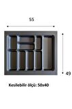 55*49 Eco Lüx Modül Kaşıklık Antrasit - Siyah
