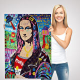 Banksy Renkli Mona Lisa Kanvas Tablo, Pop Art, Sokak Sanatı, Kanvas Tablo-5305