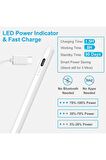 Cisteen İpad Için Uyumlu Avuç içi Reddetmeli Dokunmatik Kalem Capacitive Active Stylus(3 Adet YEDEK UÇ)