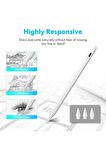 Cisteen İpad Için Uyumlu Avuç içi Reddetmeli Dokunmatik Kalem Capacitive Active Stylus(3 Adet YEDEK UÇ)