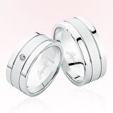 Beyaz Şeritli Altın Alyans 5307