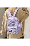 Sanrio Kuromi Karakterli Çanta & Orta Boy Mor Renk Okul Sırt Çantası