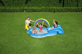 Bestway 53092, Gökkuşağı Tema Kaydıraklı Fıskiyeli Eğlence Havuzu-257 X 145cm 