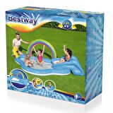 Bestway 53092, Gökkuşağı Tema Kaydıraklı Fıskiyeli Eğlence Havuzu-257 X 145cm 