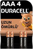 Duracell Alkalin AAA İnce Kalem Pil (4 Lü)