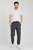 Erkek Kargo Cepli Jogger Fit Eşofman Altı Antrasit