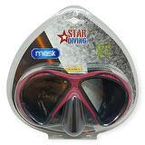 Star Diving Temper Camlı Dalış Maskesi Yetişkin - 51706-KIRMIZI