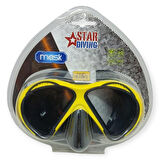 Star Diving Temper Camlı Dalış Maskesi Yetişkin - 51706-SARI