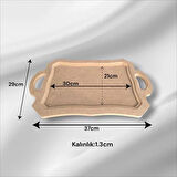 Ahşap Boyanabilir Dikdörtgen Kulplu Tepsi-Sunumluk