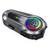 Mioji Mio 120 2x RGB 1000mAh IPX6 1500m 2 Kişilik Kask Intercom Motosiklet Bluetooth Kulaklık - Siyah