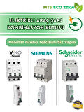 Elektrikli Araç Kombinasyon Kutusu SCHNEIDER Sigorta 5X32A + 3X32A +1X16A 22kw Trifaze 7kw Monofaze