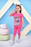 Kız Çocuk T-shirt Minie Mouse More Basklı Taytlı Takım