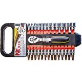NT Tools NCSET63 27 Parça 1/4" Altı Köşe CR-V Bits ve Lokma Seti