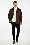 DeepSEA Erkek Koyu Kahve Premium Kaşe Ceket – Şık, Modern ve Sıcak Tutan Tasarım Ceket Mont 2500559