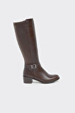Bilekten Kemerli Hakiki Deri Fermuarlı Kadın Çizme