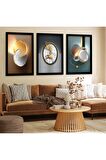 GÜMÜŞ AYNALI PLEKSİ ÇERÇEVELİ MODERN GRİ SARI ÇİÇEK DESENLİ SOYUT ÇİZİM TABLO