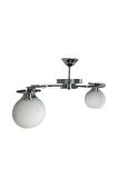 İlay Krom 2'li Beyaz Camlı Avize | Kaliteli Modern Metal Avize