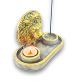 Aslan Çubuk Tütsülük ve Tealight (Beyaz)